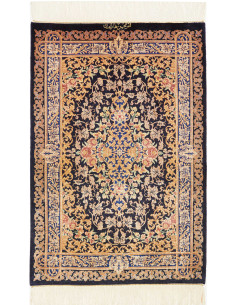 Rug Ghom Silk Persia 60x90 Navy Blue Antique Go