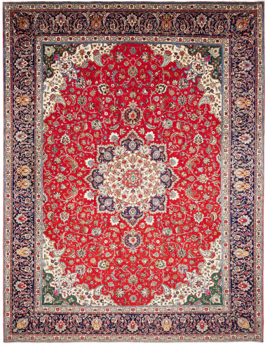 Tabriz 305x395 Cm Tabriz Persia Lana Cardata A Mano Cotone