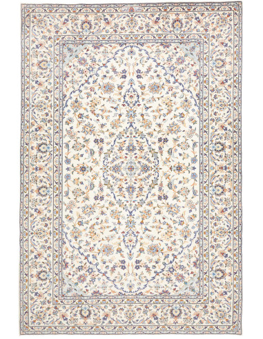 Rug Kashan Persia 200x300 Ivory Sapphire Blue