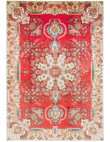 Tappeto Tabriz Persia 225x317 Rosso Rubino Beig