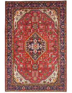 Tappeto Tabriz Persia 205x303 Rosso Blu Navy
