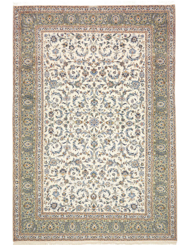 Tappeto Kashan Persia 245x350 Crema Verde Salvi