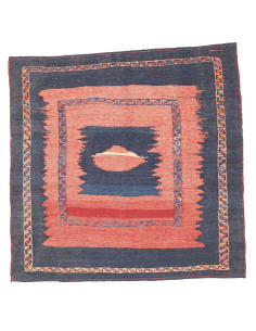 Tappeto Kilim Vintage Persia 96x95 Blu Notte Co