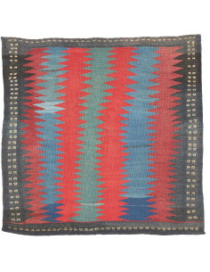 Rug Kilim Vintage Persia 113x107 Red Blue