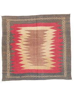 Rug Kilim Vintage Persia 130x129 Grey-blue Red