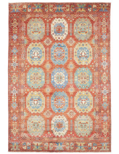 Rug Kazak Afghanistan 201x296 Terracotta Sky Bl