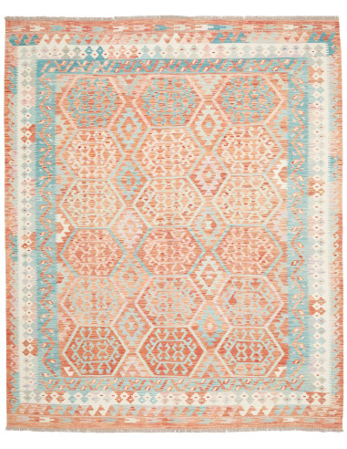 Rug Killim 246x292 Coral And Turquoise