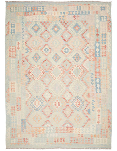 Rug Killim 250x343 Pale Blue Coral Pink