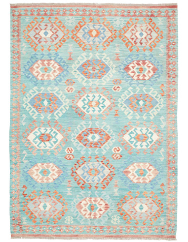 Tappeto Kilim Afghanistan 170x244 Azzurro Acqua