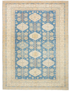 Tappeto Kazak Fine Pakistan 308x424 Blu Crema