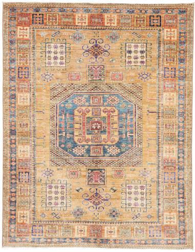 Tappeto Kazak Fine Pakistan 147x190 Oro Blu