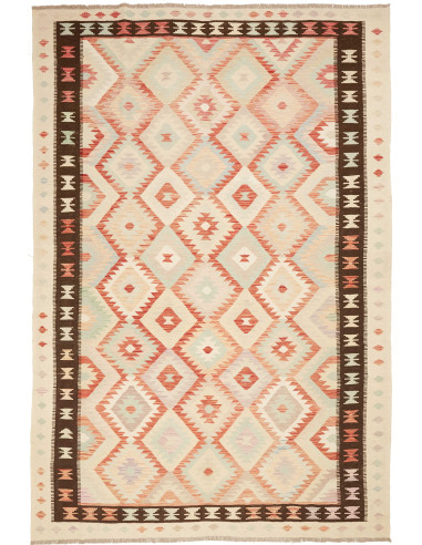 Rug Kilim Afghanistan 200x295 Cream Rust Orange