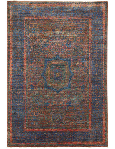 Tappeto Mamlouk Pakistan 145x207 Blu Marrone Ru