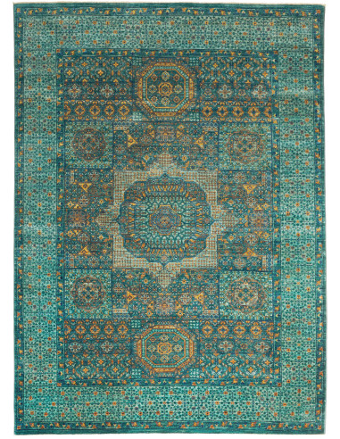 Tappeto Mamlouk Pakistan 157x203 Turchese Oro O