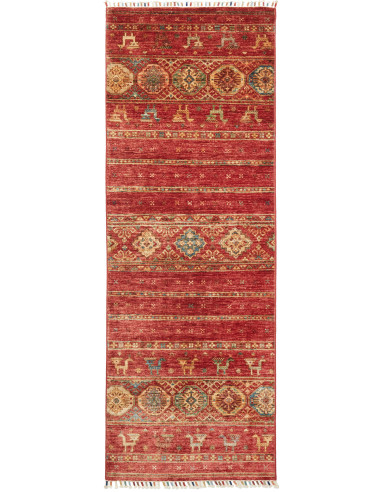 Rug Rubin Pakistan 75x209 Deep Red Gold Beige P