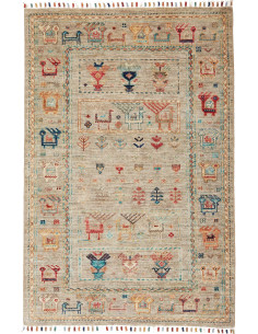 Tappeto Rubin Pakistan 79x132 Greige Terracotta