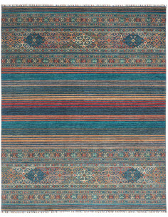 Rug Rubin Pakistan 245x304 Petrol Blue Terracot