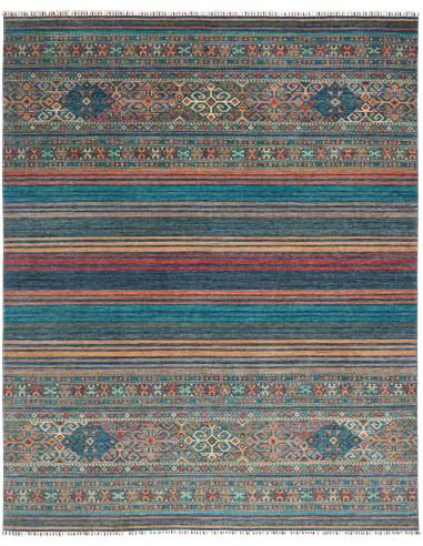 Rug Rubin Pakistan 245x304 Petrol Blue Terracot