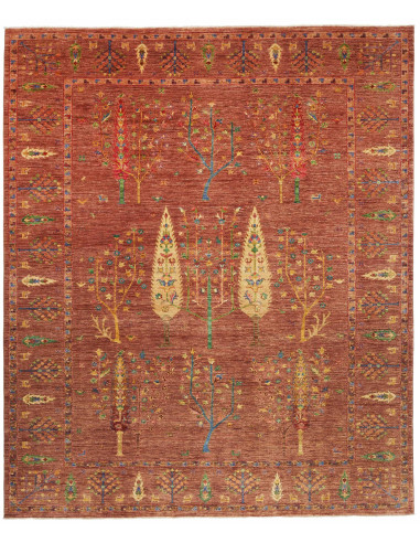 Rug Shahi Pakistan 247x295 Terracotta Green Blu