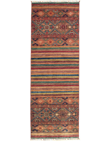 Rug Rubin Pakistan 80x232 Terracotta Green Blue
