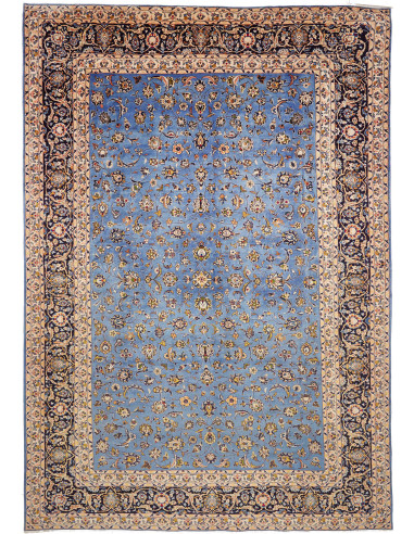 Rug Kashan Persia 307x447 Sky Blue Azure Cream