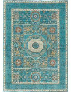 Tappeto Mamlouk Pakistan 169x240 Turchese Beige
