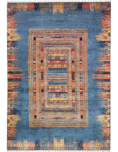 Tappeto Siva Pakistan 206x295 Blu Oceano Aranci