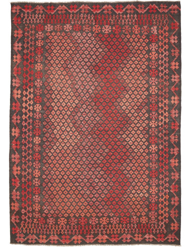 Rug Kilim Afghanistan 202x283 Charcoal Grey Bur