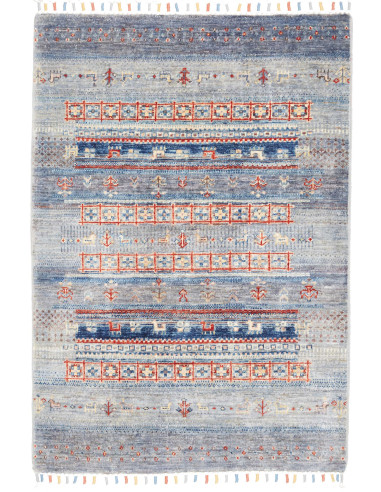 Rug Siva Pakistan 81x117 Grey Blue Dark Blue Te