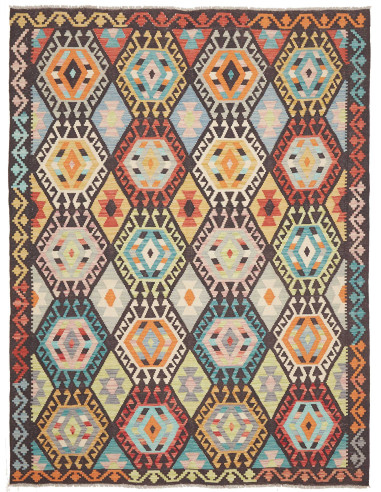 Rug Kilim Afghanistan 183x242 Dark Brown Charco
