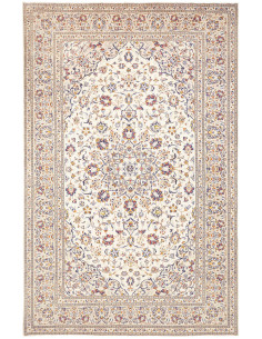 Rug Kashan Persia 200x310 Ivory Cream Dark Blue