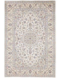 Rug Kashan Persia 195x294 Cream White Navy Blue