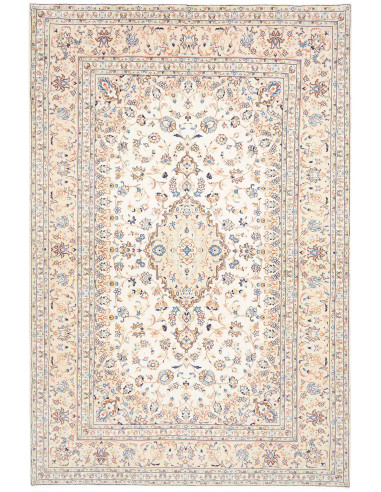 Tappeto Kashan Persia 196x293 Beige Panna Blu C