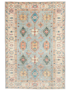 Tappeto Kazak Fine Pakistan 208x303 Azzurro Ten