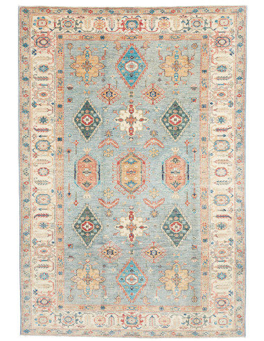 Rug Kazak Fine Pakistan 208x303 Muted Light Blu