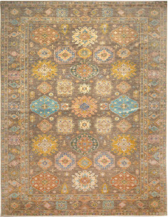 Rug Kazak Fine Pakistan 360x466 Grey Brown Gold