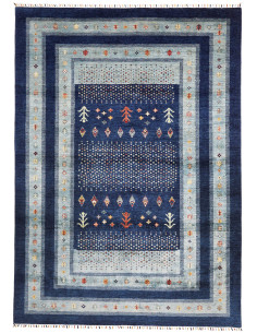 Rug Siva Pakistan 209x294 Deep Blue Light Blue