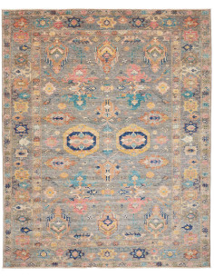 Rug Kazak Fine Pakistan 248x308 Grey Blue Turqu