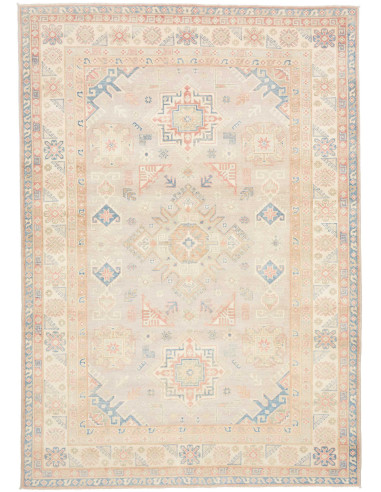 Rug Kazak Afghanistan 200x285 Light Grey Beige