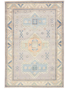Rug Kazak Afghanistan 182x273 Taupe-gray Sky Bl