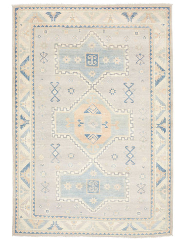 Tappeto Kazak Afghanistan 186x270 Grigio Chiaro