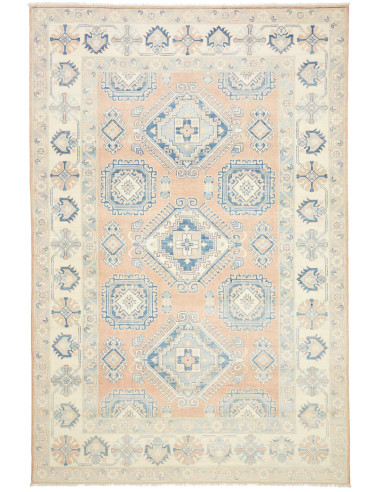 Tappeto Kazak Afghanistan 197x299 Pesca Crema