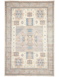 Tappeto Kazak Afghanistan 211x315 Crema Blu Pol