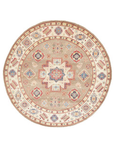 Tappeto Kazak Afghanistan 239x234 Tortora Crema