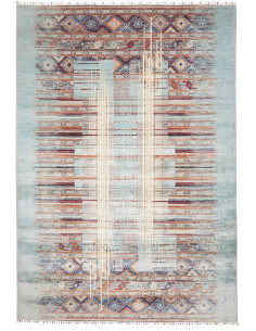 Rug Siva Pakistan 246x356 Aqua Blue Terracotta