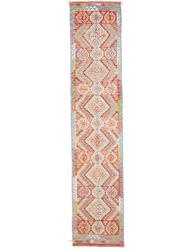 Rug Kilim Afghanistan 82x390 Terracotta Red Sky