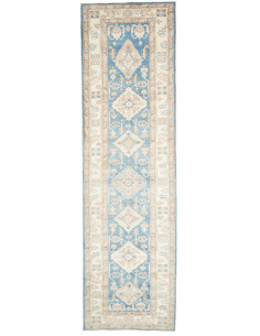 Tappeto Kazak Afghanistan 100x350 Azzurro Cielo
