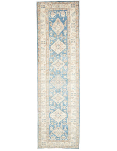 Tappeto Kazak Afghanistan 100x350 Azzurro Cielo