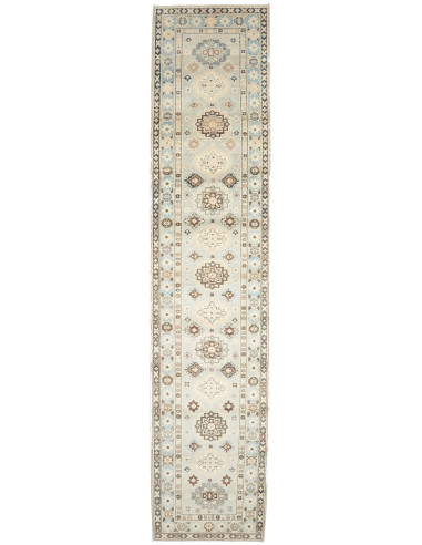 Rug Kazak Afghanistan 84x392 Pale Blue Beige