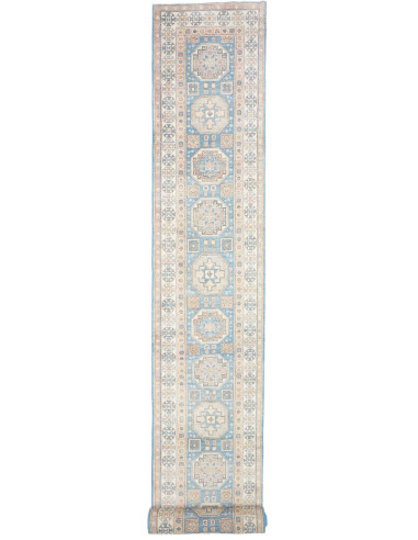 Rug Kazak Afghanistan 83x586 Light Blue Cream